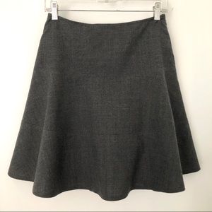 DKNY tiered charcoal grey wool mini skirt